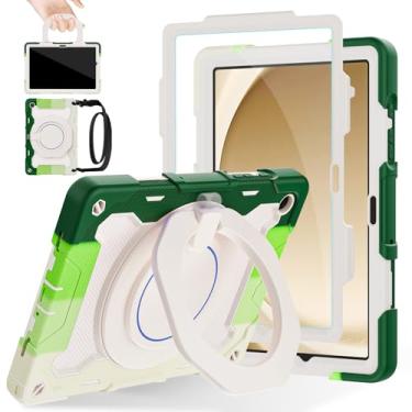 Imagem de ROISKIN Capa para Galaxy Tab A9 Plus 5G/A9+ 11 polegadas com protetor de tela HD e alça de ombro, capa militar resistente para Samsung Galaxy A9 Plus SM-X210/X216/X218 - Suporte giratório para