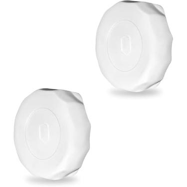 Imagem de 2 peças de suporte de coleira para AirTag, capa protetora de silicone macio antiperda à prova d'água compatível com AirTag (branca)