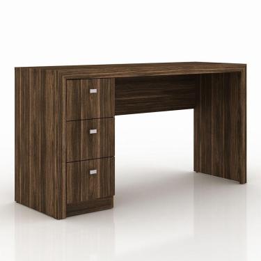 Imagem de Escrivaninha para Home Office 3 Gavetas Nogal Tecno Mobili