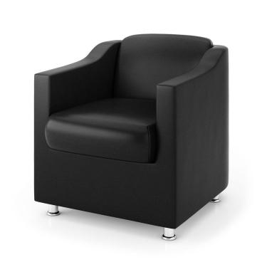 Imagem de Poltrona Para Recepção Consultorio Médico Balaqui Decor Courino Preto