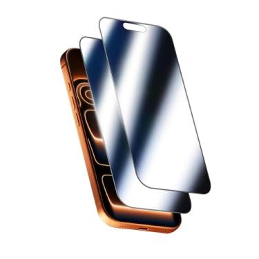 Imagem de Ivachell Pacote com 2 protetores de tela espelhada para iPhone 17 Air Privacy vidro temperado efeito espelhado anti-espião fácil instalação moldura cobertura total inquebrável anti-arranhões