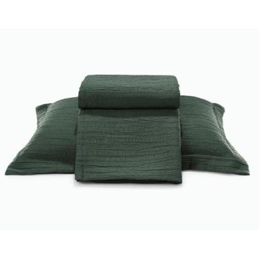Imagem de Kit Colcha Döhler Londres 3 Peças, Solteiro, Verde Escuro