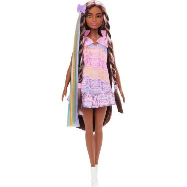Imagem de Boneca moderna Barbie Fun & Fancy com cabelo preto extra longo