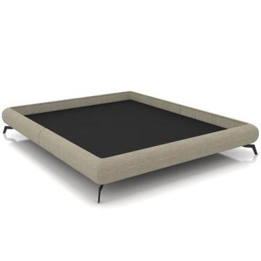 Imagem de Cama Casal Pés De Ferro Estilo Industrial 156cm Otto P05 Linho Bege - 