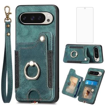 Imagem de Asuwish Capa de telefone para Google Pixel 9/9 Pro 5G capa carteira com protetor de tela de vidro temperado e alça de pulso cordão RFID suporte de cartão anel acessórios para celular Pixel9 9Pro Nove