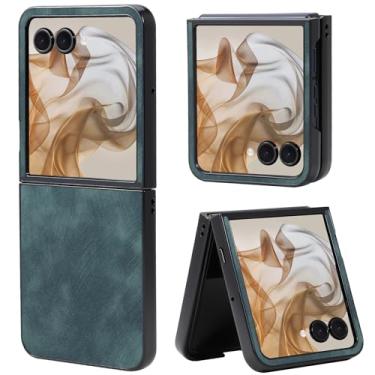 Imagem de Fourmor Capa para Motorola Razr Plus 2025/Razr Plus 2024 - Capa protetora de couro PU vintage à prova de choque | Cobertura total | Design leve e antiimpressões digitais