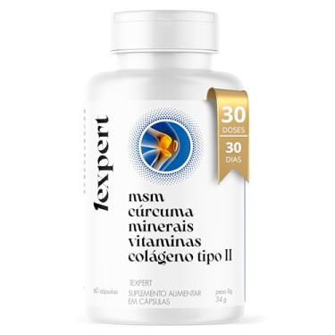 Imagem de 1EXPERT® Suplemento Alimentar 60 Cápsulas — MSM + Cúrcuma + Vitaminas D3 e K2 + Minerais + Colágeno Tipo II | Fórmula Completa em Cápsulas, Uso Adulto (19+), Qualidade 1EXPERT®