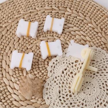 Imagem de 120 peças de bobinas de fio dental, placas de enrolamento de fio dental de plástico com enrolador de fio dental organizador de fio dental para ponto cruz artesanato DIY armazenamento de costura