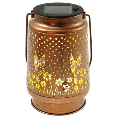 Imagem de ZJRDYYK Lanternas suspensas movidas a energia solar ao ar livre, luzes de metal para pendurar ao ar livre à prova d'água para quintal, pátio, jardim, caminho, paisagem