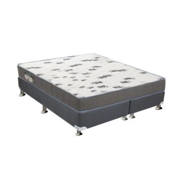 Imagem de Cama Box King: Colchão Espuma D33 Ortobom Light + Base Crc Suede Gray(186X198)