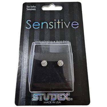 Imagem de Brinco studex sensitive ad fireball cristal 4,5mm s304w, Prateado