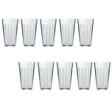 Imagem de Jogo 10 Copo Americano Vidro Long Drink 345ml Cristal Nadir - NADIR FI
