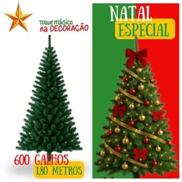 Imagem de Arvore de Natal Premium Luxo 1,80 Metros Com 600 Galhos Pinheiro Verde
