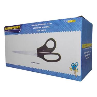 Imagem de Tesoura multiuso cabo preto 21cm masterprint mp510 cx c/12un