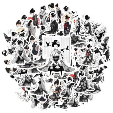 Imagem de 50 peças Gueixa Cultura Japonesa Tradicional Quimono Artístico Cultura Japonesa Adesivos de Papelaria Artísticos para Telefone DIY Guitarra Laptop Notebook Mala Copo Laptop Motocicleta Bagagem