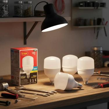 Imagem de Kit 5 Lâmpada Led Luz Branca 40W Bivolt Alta Potência 6500K