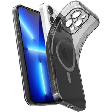 Imagem de Svanove Capa magnética transparente para iPhone 13 Pro Max, compatível com Magsafe Slim Thin Transparente Mag Safe Case para mulheres e meninas, capa de borracha de silicone macia fofa com capa para