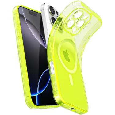 Imagem de Svanove Capa magnética transparente para iPhone 16 Pro Max, compatível com Magsafe Slim Thin Transparente Mag Safe Case para mulheres e meninas, linda de silicone fluorescente brilhante com capa para