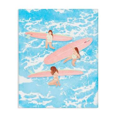 Imagem de Stupell Industries Arte de parede em tela Surfing Girls Trio, design por Ziwei Li, 20 x 16