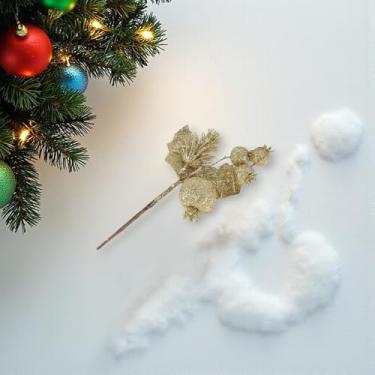 Imagem de 1 peça de folhas de romã, folhas de romã, tom dourado, 20 x 7,6 cm