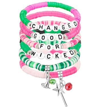 Imagem de Galinda & Elphaba Pulseiras de Amizade Combinando, Pulseiras de Filme Bruxa Combinando Pedra Natural Chapéu Coroa Melhor Amigo Pulseiras Joias Presentes para Fãs (E)