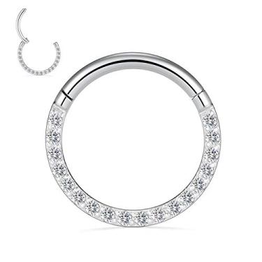 Imagem de GAGABODY Brincos Daith de 16 g, design exclusivo, aço cirúrgico 316L, piercing de septo, joia articulada, nariz, Helix Tragus