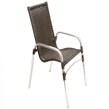 Imagem de Cadeira Em Alumínio E Fibra Sintética Emily Trama Original Tabaco
