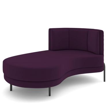Imagem de Sofá Chaise Longue Living Lucca Esquerdo D02 Veludo Roxo C-292