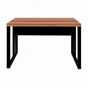 Imagem de Mesa Escrivaninha Retangular Office 150cm Pé Quadro Nogal-preto