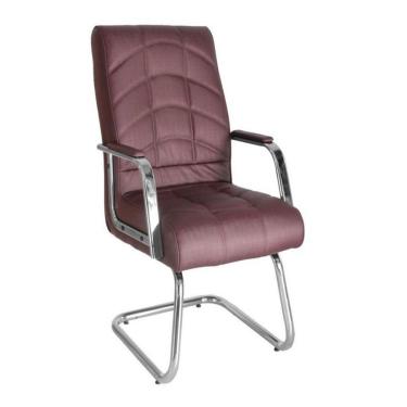 Imagem de Cadeira Diretor Base Fixa Em S Cromada Lyon Vermelho