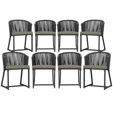 Imagem de 8 Cadeiras De Jantar área Noronha Preta E8 Trama Original Preto