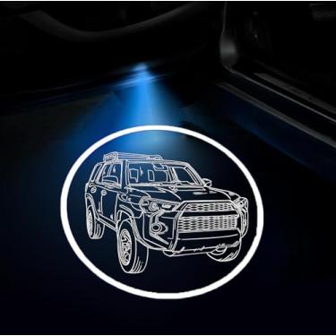Imagem de 2 peças de luzes de porta de carro logotipo projetor sem fio fantasma sombra laser fantasma adequado para Toyota 4Runner