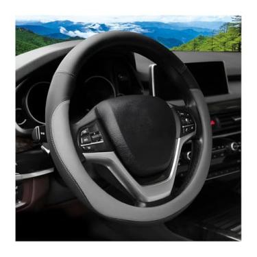 Imagem de FALVFUN Capa de volante de carro, 36,8 cm - 38,1 cm, protetor de volante para veículos esportivos, antiderrapante, macio, respirável, acessórios de decoração de interiores automotivos, universal para