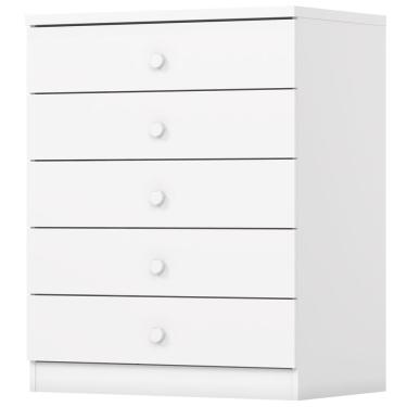 Imagem de Comoda Infantil 5 Gavetas 75 Cm Bala De Menta Branco Henn Branco