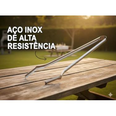 Imagem de Pegador para Churrasco em Inox, 49cm de Comprimento, Garfo Longo para Manuseio Seguro na Churrasqueira, Utensílio para Grelha