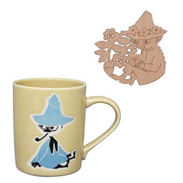 Imagem de Caneca Yamaka Shoten Moomin MM1303-11C, porta-copos de madeira incluído, Snufkin, feito no Japão