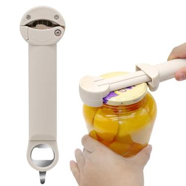 Imagem de PEAKCLOUDS Abridor de pote multifuncional para idosos com artrite, abridor de latas magnético, utensílios de cozinha para mãos fracas (off-white)