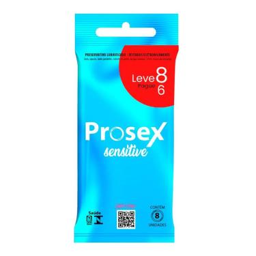 Imagem de Preservativo Prosex Sensitive Lubrificado Leve 8 Pague 6 Unidades