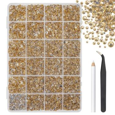 Imagem de 2 mm, 3 mm, 4 mm, 5 mm, 6 mm, champanhe, cristal dourado, resina, strass, flatback para artesanato, pedras planas, diamantes, pingentes para unhas, copos, garrafas, artesanato, roupas, sapatos