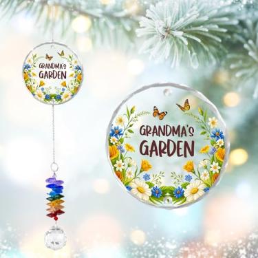 Imagem de GIFTELIX Enfeites de Natal – Presente de aniversário para avó no jardim da vovó – apanhador de sol de cristal – presente da neta neto – decoração para pendurar em casa e jardim