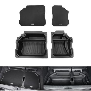Imagem de TUAMFO Caixa de armazenamento de porta-malas para Sienna 2021-2023 2024 2025, compatível com Toyota Sienna Cargo Organizer Insert com tampa, organizador traseiro de porta-malas para acessórios Toyota