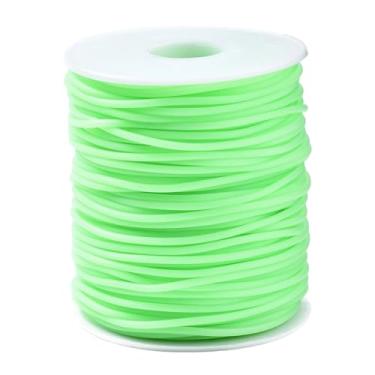 Imagem de ARTISAMILY Cabos de tubo de borracha verde claro de 54,68 metros para pulseiras, tubo oco de 2 mm, cordão de barbeiro para suporte de ponto de tricô, fio de tricô para fazer joias, artesanato faça