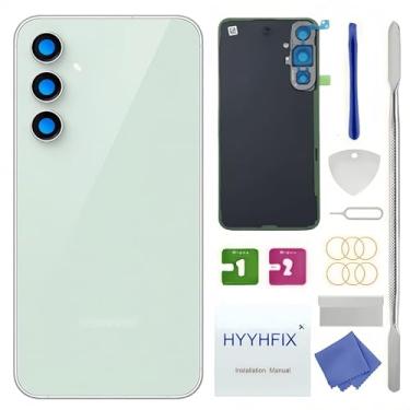 Imagem de HYYHFIX Vidro traseiro de substituição para Galaxy S23 FE para Samsung Galaxy S23 FE 16.3 cm capa traseira à prova d'água e lente da câmera + kit de ferramentas de reparo profissional (menta)