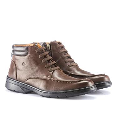 Imagem de Bota masculina social conforto forrada 18052 Lecas cafe Cor:Marrom;Tamanho:40;Genero:Masculino