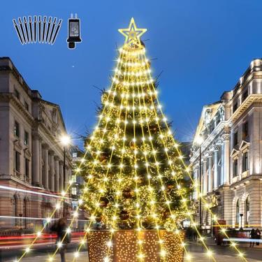 Imagem de GALACOVE Decorações Para Árvores De Natal, 16,4 Pés, 350 Leds, Luzes Corda Em Forma Estrela, Cachoeira Com Cobertura, 8 Modos E Temporizador Decoração Festas Fim Ano Novo