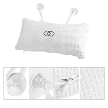 Imagem de Generic Travesseiro de Banheira de Spa, Suporte de Pescoço Macio e Confortável para Relaxamento de Banho de Spa Em Casa, Branco