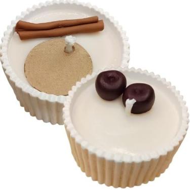 Imagem de Vela Aromática Lavanda Perfumada Artesanal Vegetal Vaso de Gesso Vasinho(1 Canela + 1 Cereja&A. (100g))