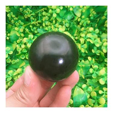 Imagem de ASPROD Belo cristal natural cristais quartzo inteiro turmalina preta esfera pedra reiki bola sala casa aquário decoração pedras preciosas primárias e minerais (tamanho: 7-7,5 cm)