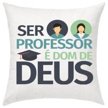 Imagem de Almofada Decorativa Ser Professor É Dom de Deus 30 X 30 Cm - Evangeliz