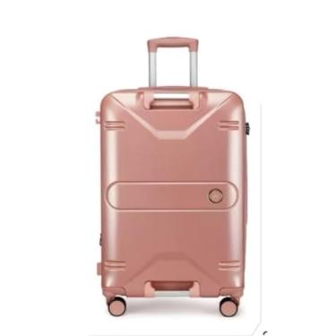 Imagem de Mala de Bordo 10kg Rígida Expansiva com Rodas 360°, Fechadura TSA e Porta-Copo | Viagem Avião ACO - Champagne (Rosa)